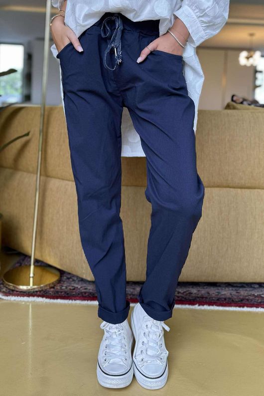 Made in Italy Luxury Smooth Magic Trouser Navy 